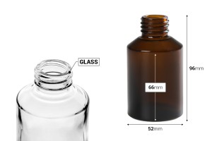 100 ml Glasflasche mit PP28-Auslauf-εικόνα_διαστάσεις
