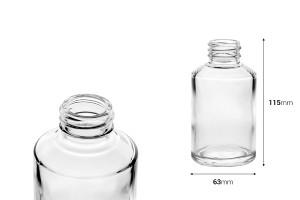 Flacon en verre de 200 ml avec bec verseur PP28-εικόνα_διαστάσεις