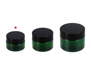 20ml grünes Glas mit Plastikdichtung in der Vase und im Deckel-εικόνα_σύνθεση