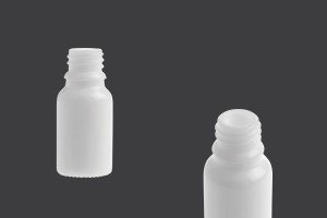Bottiglietta di vetro per oli essenziali da 10 ml, bianco con imboccatura in PP18.