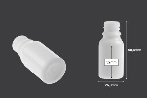 Γυάλινο μπουκαλάκι για αιθέρια έλαια 10 ml λευκό με στόμιο PP18-2