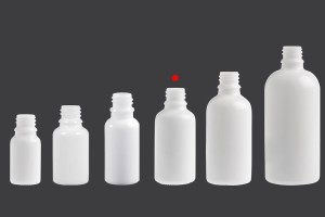 Flacon en verre pour huiles essentielles de 30ml blanc avec bouche PP18-7