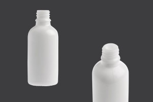 Glasflasche für ätherische Öle 50ml weiß DIN 18