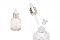 Kosmetikflasche 30 ml aus Glas mit Pipette, Abfluss und Deckel