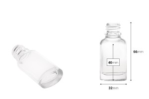 10ml Flasche für ätherische Öle aus Glas, transparent in ovaler Form (PP18)-εικόνα_διαστάσεις