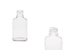 Μπουκαλάκι 20 ml για αιθέρια έλαια γυάλινο, διάφανο σε οβάλ σχήμα (PP18)-εικόνα_προϊοντική