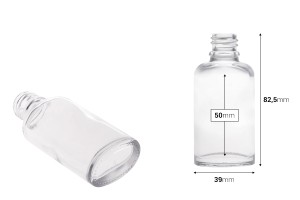 Flasche 30ml für ätherische Öle Glas, transparent in ovaler Form (PP18)-εικόνα_διαστάσεις