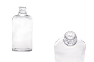 Flacon en verre transparent, forme ovale (PP18) de 50 ml pour huiles essentielles-1