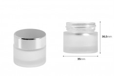 Glass frosted jar for cream 10 ml - without cap