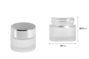 Pot en verre sablé pour crème 10 ml - sans couvercle-εικόνα_διαστάσεις