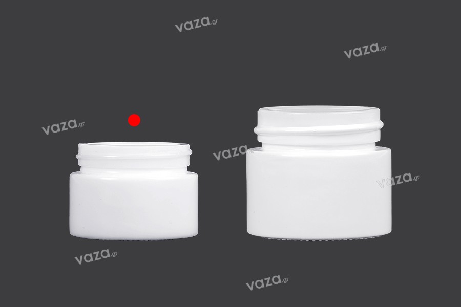 Βαζάκι για κρέμα γυάλινο 30 ml σε λευκό χρώμα - χωρίς καπάκι