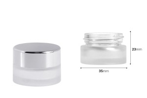 Pot en verre sablé pour crème 5 ml - sans couvercle-photo_dimensions