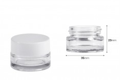 Vaso in vetro trasparente per crema da 5 ml - senza coperchio