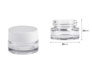 Pot en verre transparent pour crème 5 ml - sans couvercle-εικόνα_διαστάσεις