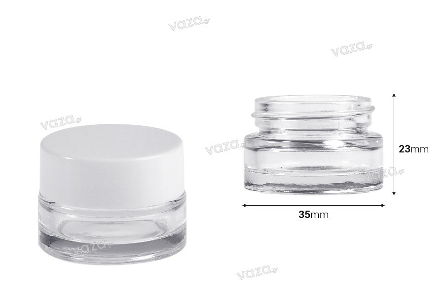 Glass clear jar for cream 5 ml - without cap