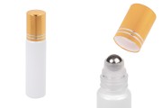 Rollon-Glasflasche 10 ml weiß mit Metallkugel