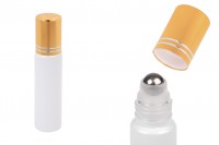 Flacone Rollon in vetro 10 ml bianco con sfera in metallo