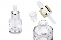 15 ml glass bottle with dropper dropper in silver or gold color and strainer