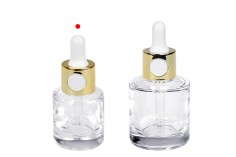 15 ml glass bottle with dropper dropper in silver or gold color and strainer