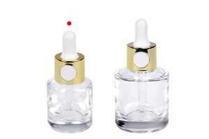 Flacon en verre de 15 ml avec compte-gouttes de couleur argent ou or et passoire-εικόνα_σύνθεση