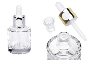 30ml-Glasflasche mit Tropfer in Silber- oder Goldfarbe und Sieb-1
