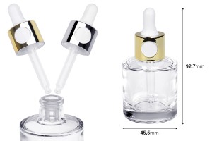 30ml-Glasflasche mit Tropfer in Silber- oder Goldfarbe und Sieb-2