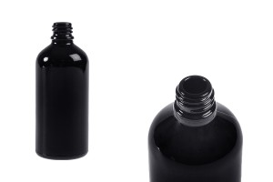 Flacon en verre noir pour huiles essentielles 100 ml avec bec verseur PP18