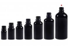 Γυάλινο μαύρο μπουκαλάκι για αιθέρια έλαια 100 ml με στόμιο PP18