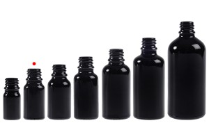 Schwarze Glasflasche für ätherische Öle 10ml mit PP18-Auslauf-5