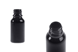 Flacon en verre noir pour huiles essentielles 15 ml avec bec verseur PP18