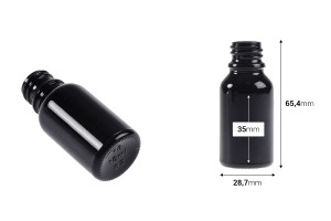 Flacone in vetro nero per oli essenziali da 15 ml con beccuccio PP18-2