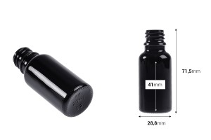 Flacone in vetro nero per oli essenziali da 20 ml con beccuccio PP18-2