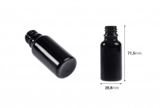 Flacon de sticlă neagră pentru uleiuri esențiale 20 ml cu bec PP18