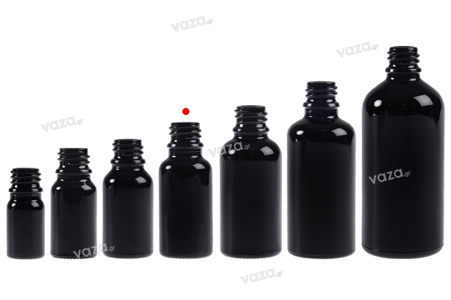 Flacone in vetro nero per oli essenziali da 20 ml con beccuccio PP18