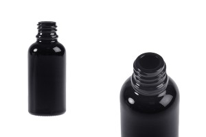 Flacon en verre noir pour huiles essentielles 30 ml avec bec verseur PP18