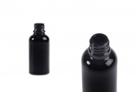 Schwarze Glasflasche für ätherische Öle 30 ml mit PP18-Auslauf