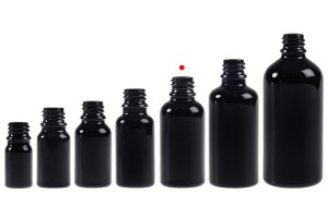 Flacon en verre noir pour huiles essentielles 30 ml avec bec verseur PP18-5