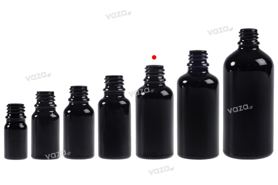 Flacone in vetro nero per oli essenziali da 30 ml con beccuccio PP18