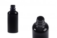Black glass bottle for essential oils 50 ml with PP18 spout