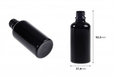 Flacon de sticlă neagră pentru uleiuri esențiale 50 ml cu bec PP18