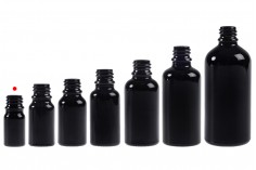 Glass black bottle for essential oils 5 ml with PP18 spout