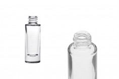 Bottiglia cilindrica in vetro da 15 ml trasparente con beccuccio PP18