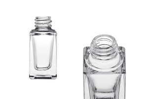 10 ml-Klarglasflasche in rechteckiger Form mit PP18-Auslauf-produktbild