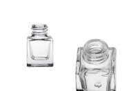 5ml transparent cube-shaped glass bottle with PP18 spout