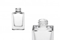 Glasflasche 15 ml transparent in rechteckiger Form mit PP18-Auslauf