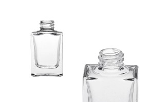 Glasflasche 15ml transparent in rechteckiger Form mit PP18-Auslauf-produktbild