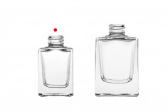 Flacon en verre 15 ml transparent de forme rectangulaire avec bec verseur PP18