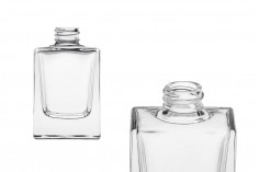 Glasflasche 30 ml transparent in rechteckiger Form mit PP18-Auslauf