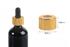 Tappo: anello in plastica con rivestimento in alluminio dorato per contagocce da 5 a 100 ml