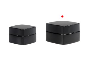 Pot en verre de luxe carré de 50 ml de couleur noire pour crème avec couvercle et joint en plastique-5